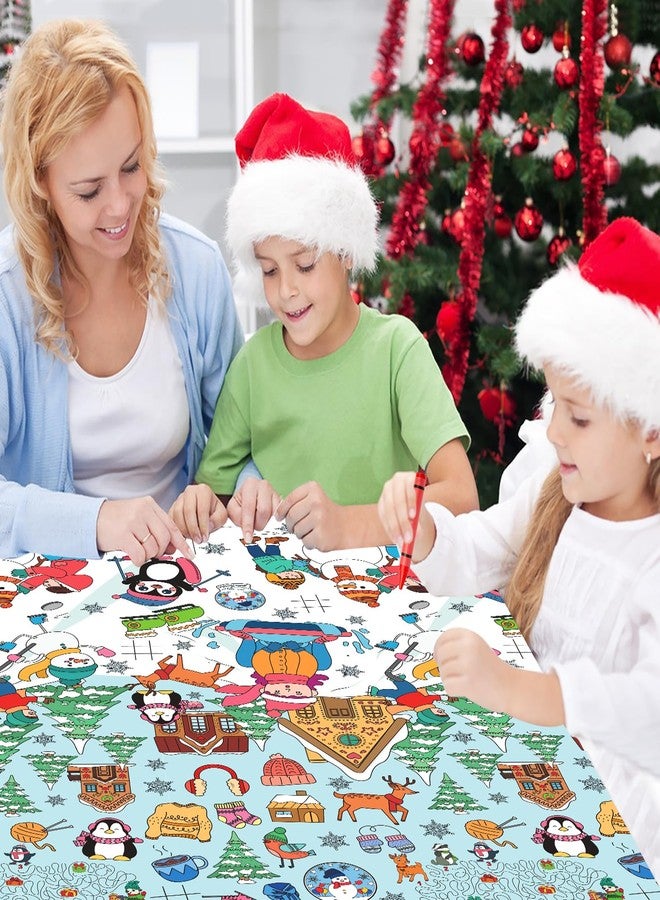 WhatSign Christmas Giant Coloring Tablecloth 72×30 Inches - Kids Activities Crafts Poster for Grandkids Holiday Party Classroom Decorations - Image 5